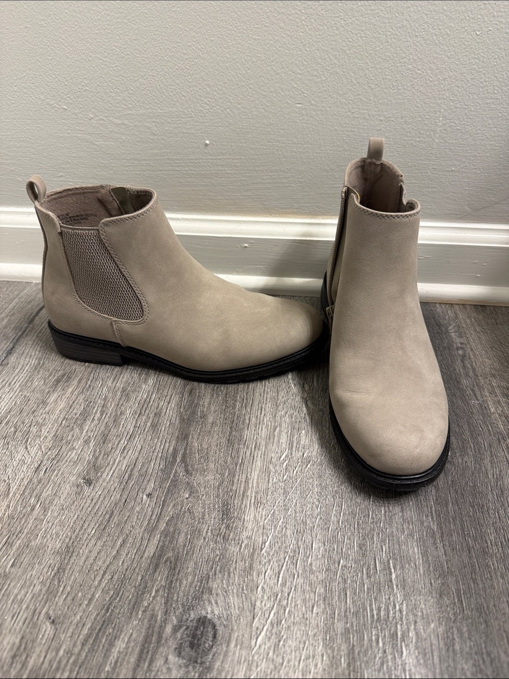 White Mountain Light Taupe Chelsea Ankle Boots